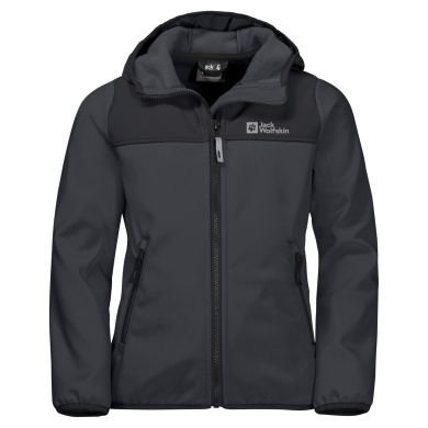 Jack Wolfskin Softshelljacke Fourwinds (wind-& wasserabweisend) phantomgrau Kinder